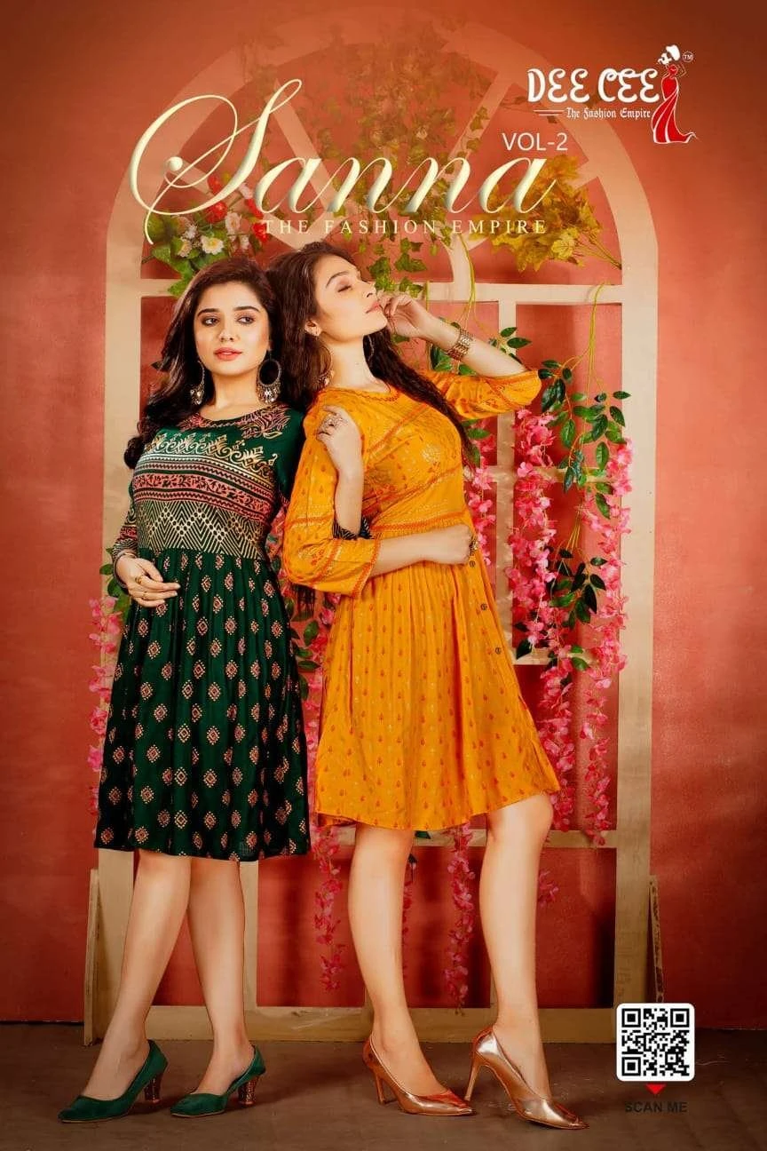 Deecee Sanna Vol 2 Rayon Printed Short Kurtis Collection At Wholesale Price