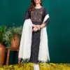 Black Fully Stitched Rayon Kurti Pant Dupatta Design No 1077