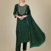 Dark Green Fully Stitched Kurti Pant Dupatta Design No 1109