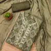 Gray Premium Tabby Organza With Handwork And Chinnon Heavy Work Dupatta Dress Material