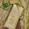 Green Barbarik Silk With Work Dress Material