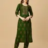 Green Fully Stitched Rayon 14 Kgs (Liva Approved) Kurti Pant Design No 1064