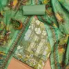 Green Modal Print Foil With Work And Jacquard Digital Print Dupatta Dress Material