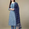 Light Blue Fully Stitched Rayon Kurti Pant Dupatta Design No 1132