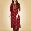 Maroon Fully Stitched Rayon 14 Kgs (Liva Approved) Kurti Pant Design No 1074