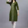 Mehendi Fully Stitched Casual Embroidery Kurti Design No 1006