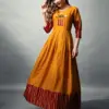 Mustard Fully Stitched Rayon Anarkali Gown Design No 1158