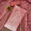 Pink Barbarik Silk With Organza Work Dupatta Dress Material