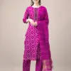 Pink Fully Stitched Rayon Kurti Pant Dupatta Design No 1140