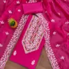 Pink Modal With Lakhnavi Work Dress Material