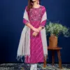 Purple Fully Stitched Rayon Kurti Pant Dupatta Design No 1077