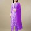 Purple Fully Stitched Rayon Kurti Pant Dupatta Design No 1133