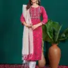 Rani Fully Stitched Rayon Kurti Pant Dupatta Design No 1077