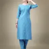 SkyBlue Fully Stitched Cotton Blend Kurti Pant Design No 1112