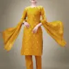 Yellow Fully Stitched Cotton Blend Kurti Pant Dupatta Design No 1113