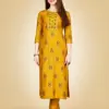 Yellow Fully Stitched Rayon 14 Kgs (Liva Approved) Kurti Pant Design No 1067