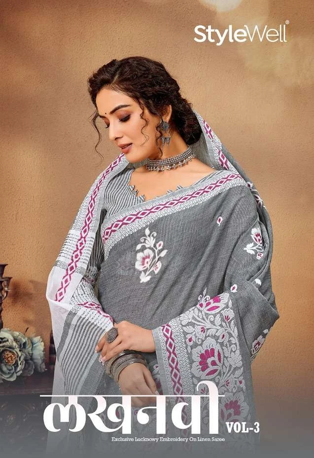 Stylewell Co. Lucknowi Vol.3 Meena Linen Saree