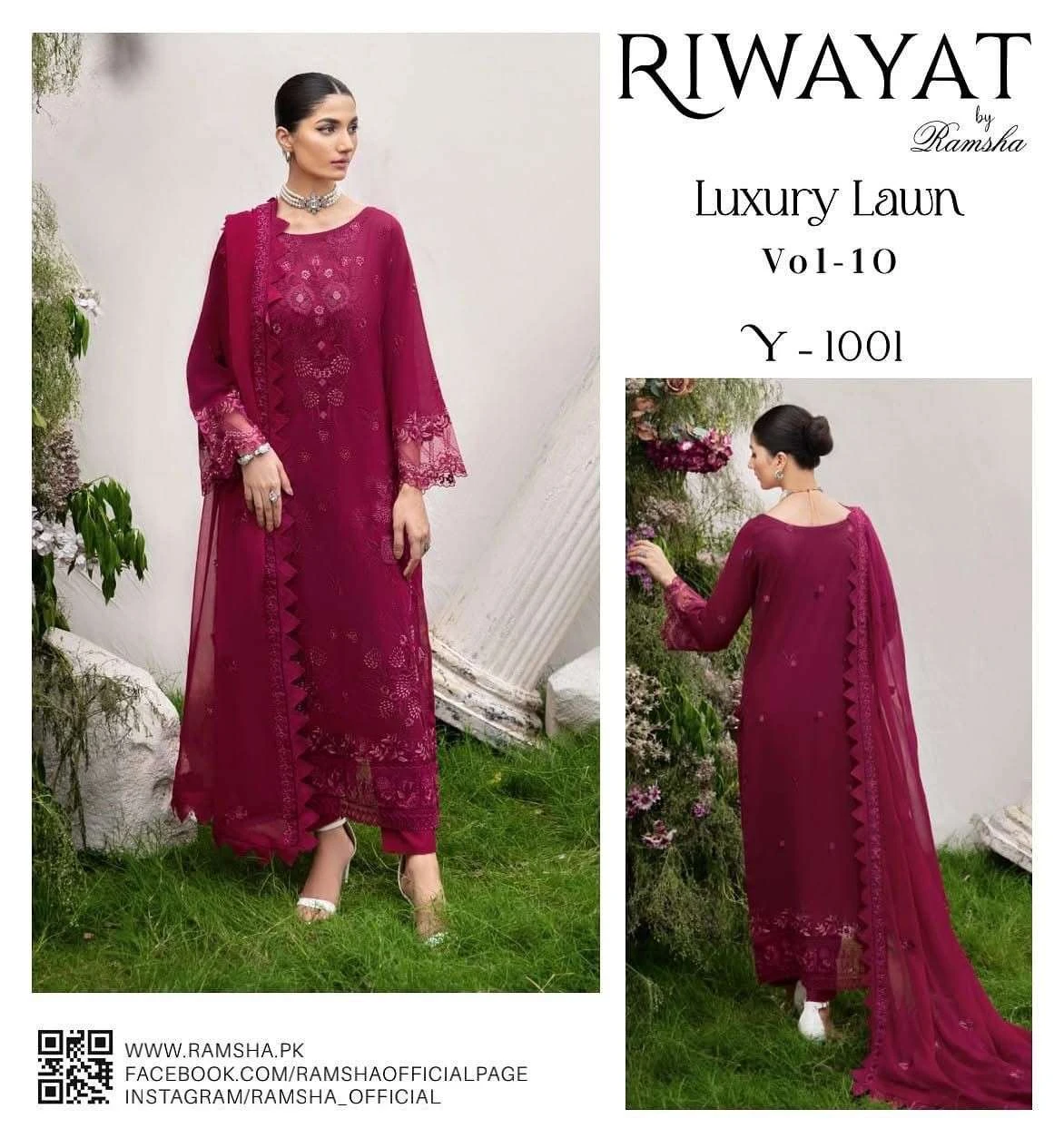 Ramsha Riwayat Luxury Lawn Collection Vol 10 - Image 14