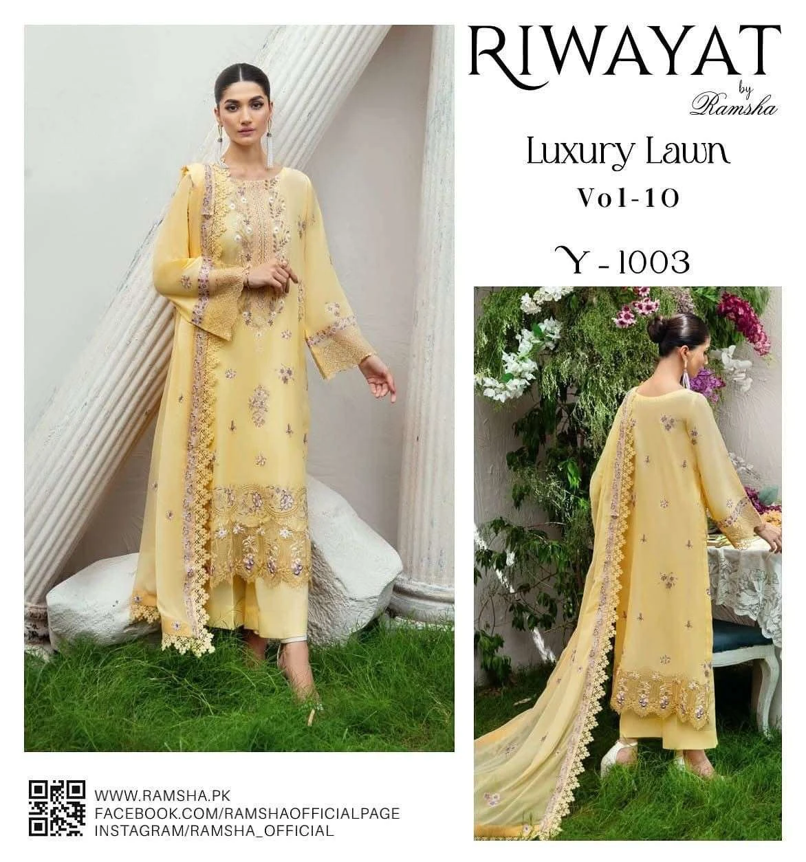 Ramsha Riwayat Luxury Lawn Collection Vol 10 - Image 16