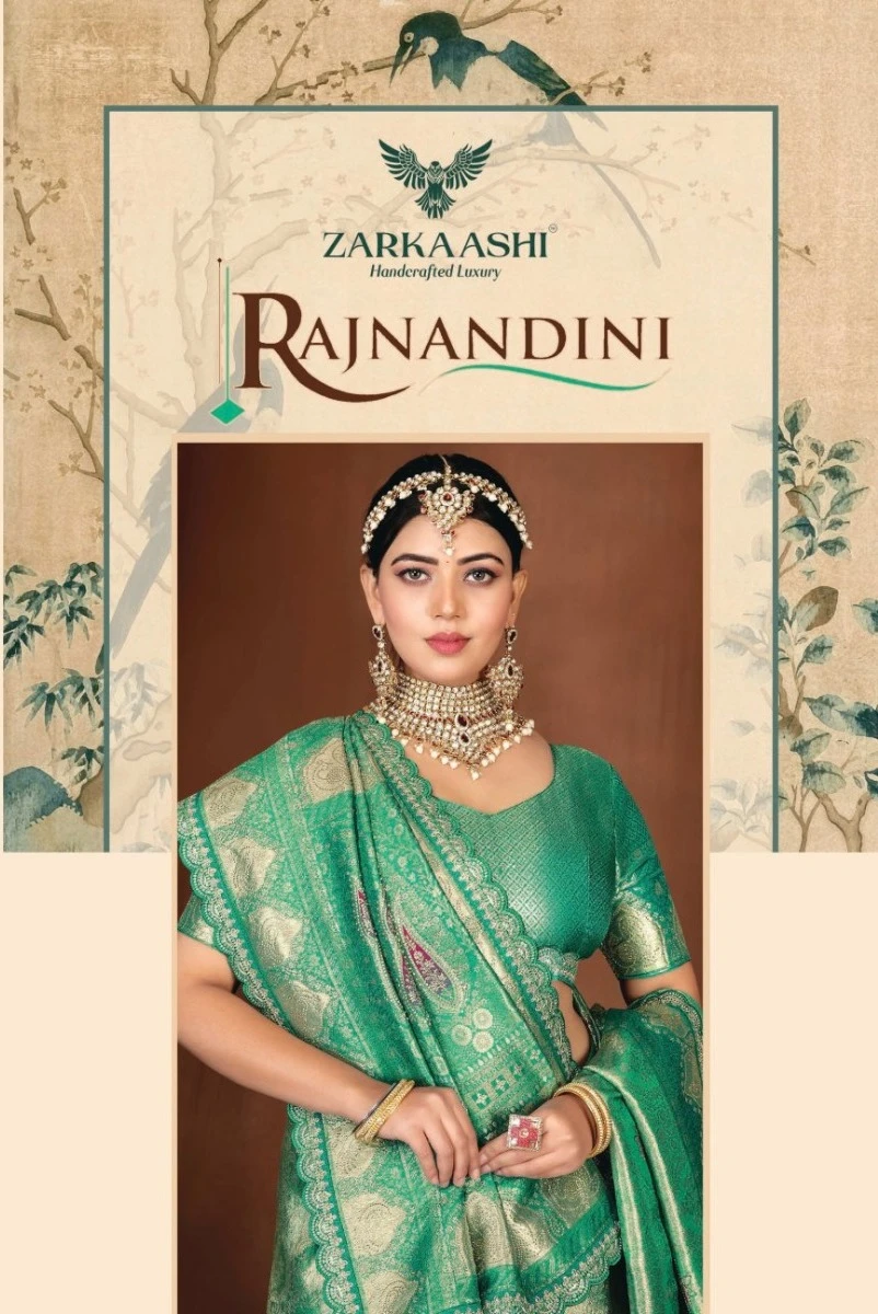 Zarkaashi Rajnandani Banarasi Tissue Embroidery Saree Collection
