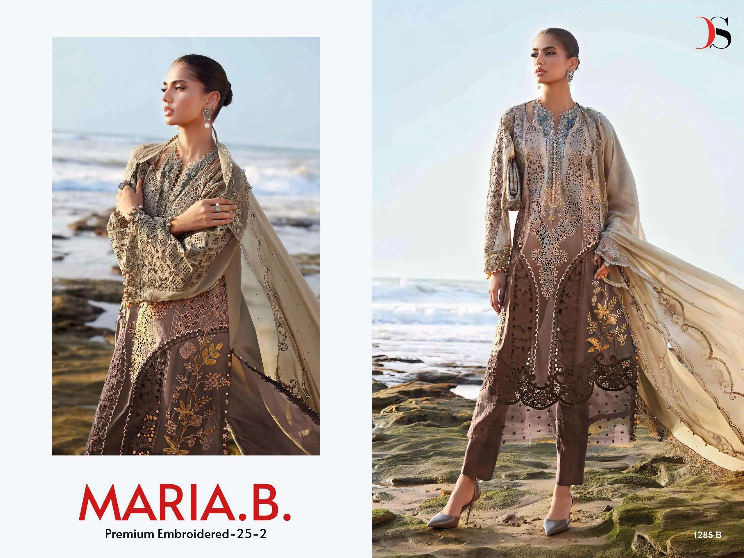 Deepsy Suits Maria B Premium Embroidered 25 Vol 2 Hit Design 1285 - Image 3