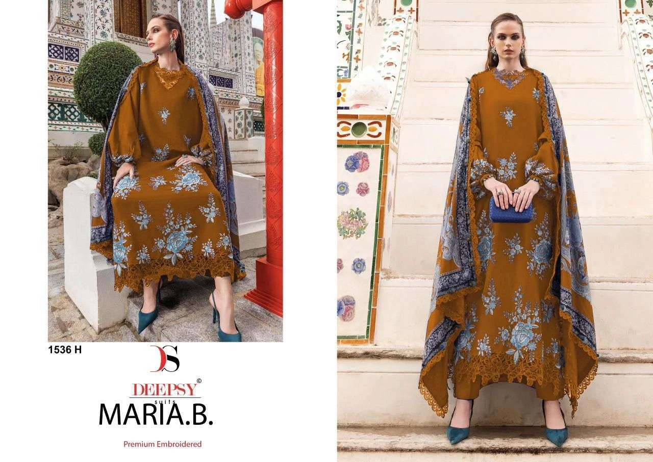 Deepsy Suits Maria B Premium Embroidered Rayon Vol 4 Hit Design 1536