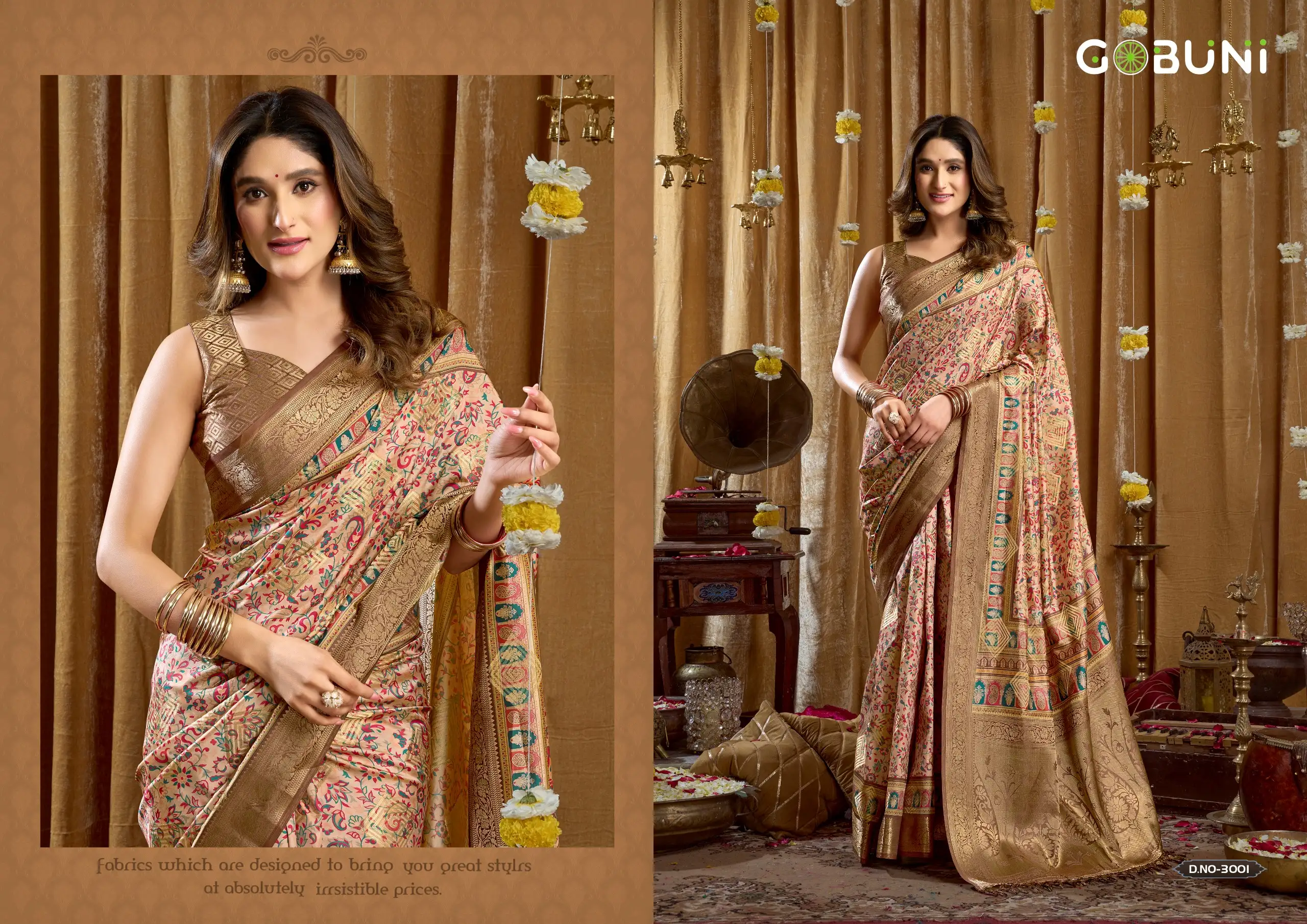Gobuni Simran Cluster Digital Printed Saree Collection - Image 2