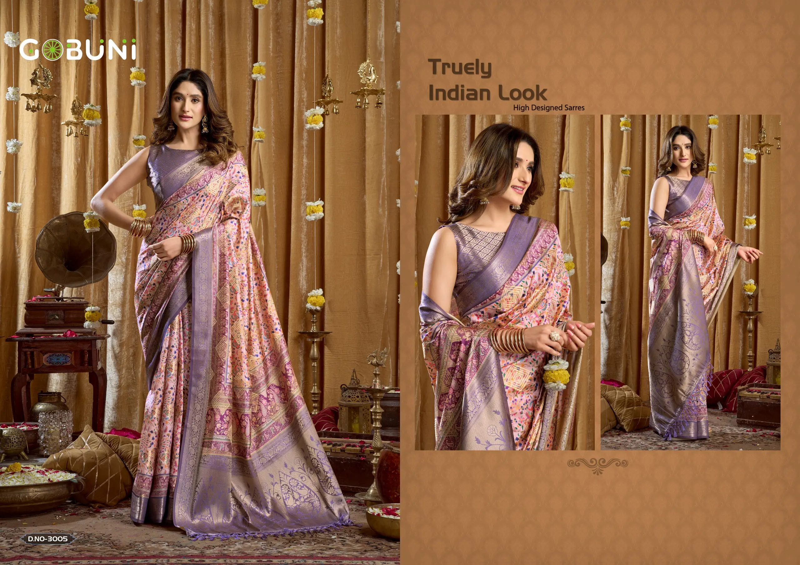 Gobuni Simran Cluster Digital Printed Saree Collection - Image 5