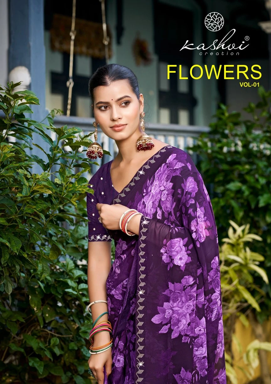 Kashvi Flowers Vol 1 Georgette with Work Saree Collection