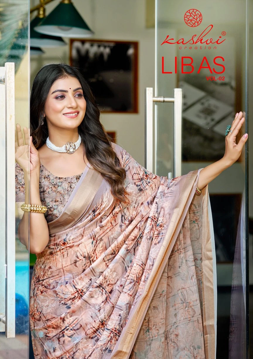 Kashvi Libas Vol 2 Dull Moss Digital Printed Casual Wear Saree Collection
