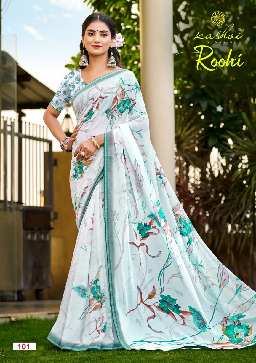 Kashvi Roohi Raga Digital Printed Casual Wear Saree Collection - Image 2