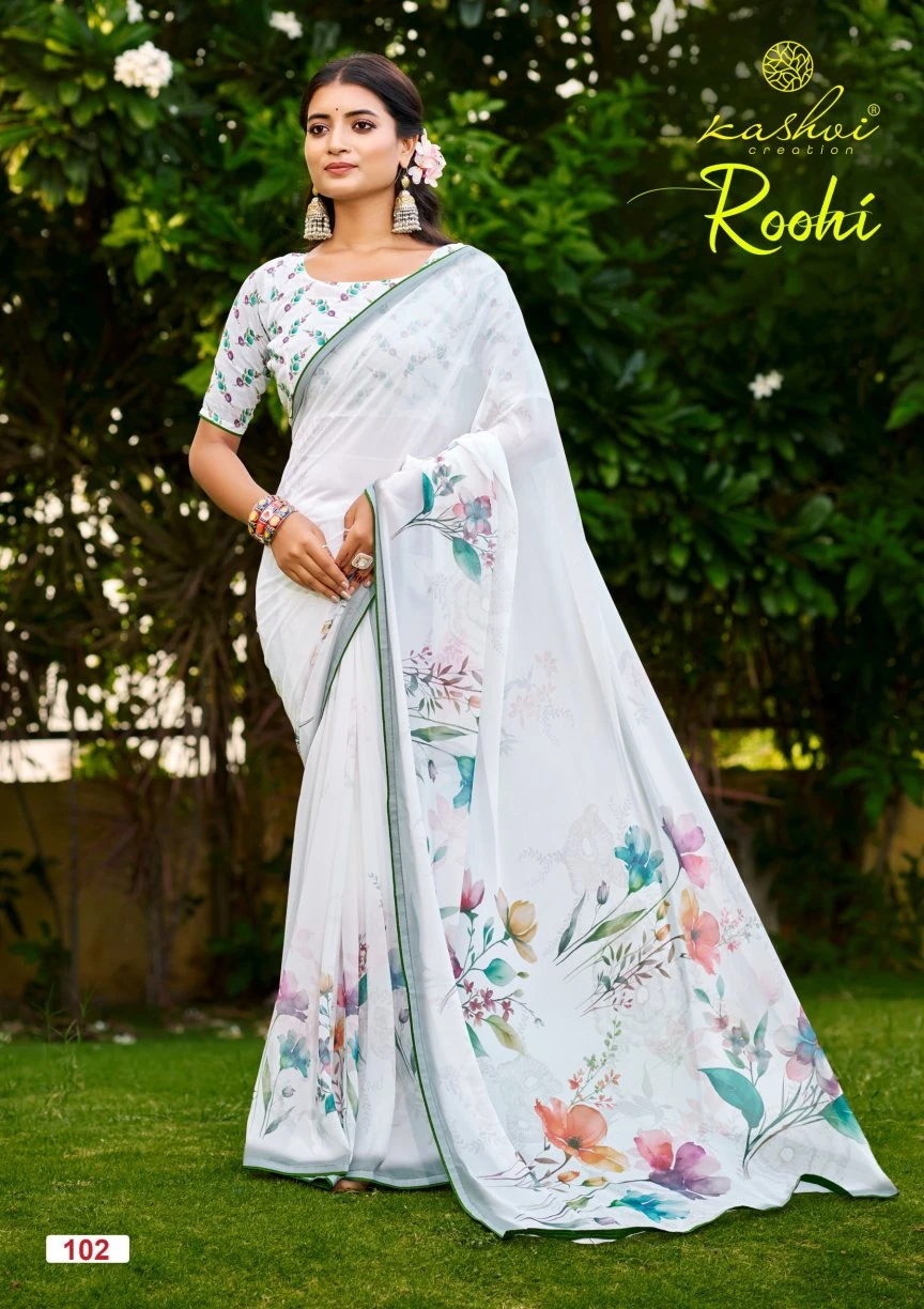 Kashvi Roohi Raga Digital Printed Casual Wear Saree Collection - Image 3