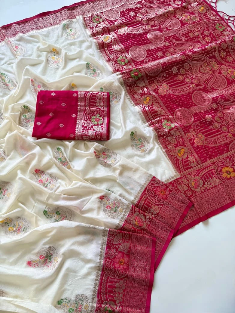 Kc 201 Khadi Crepe Georgette Zari Work Saree Collection