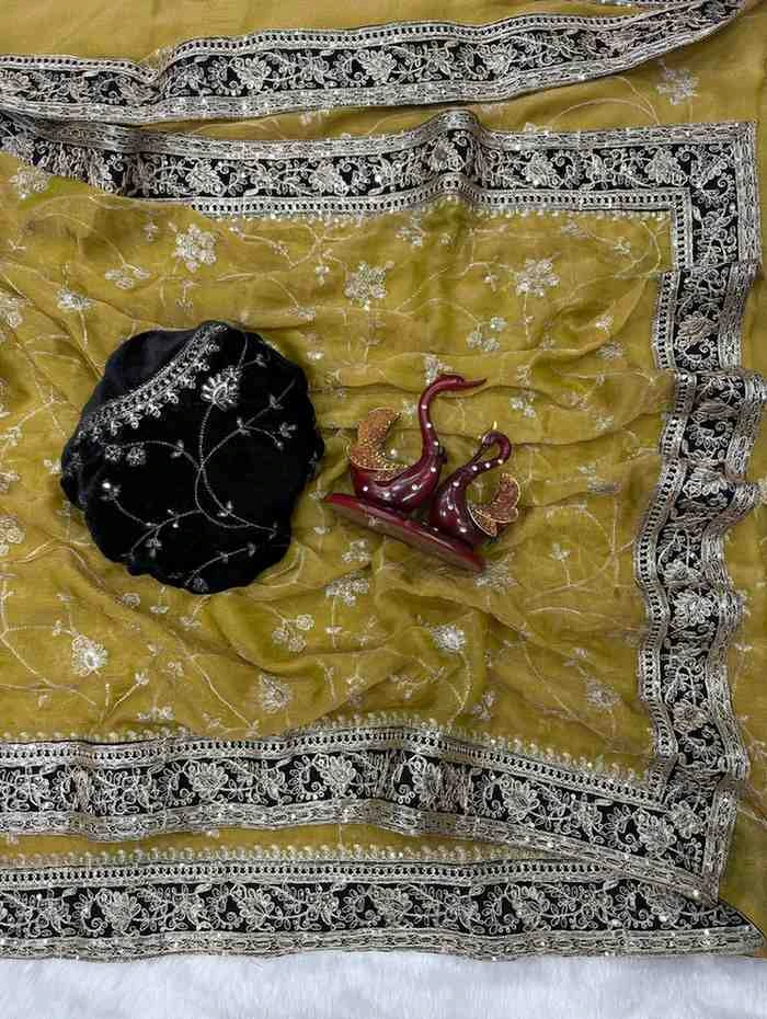 Kc 207 Moss Silk Sequins and Zari Worked Designer Saree Collection - Image 2