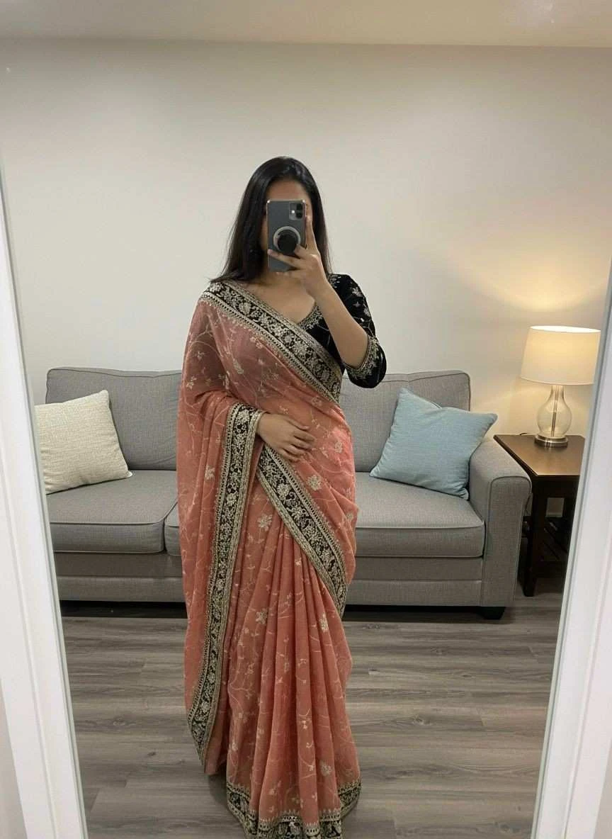 Kc 207 Moss Silk Sequins and Zari Worked Designer Saree Collection - Image 3