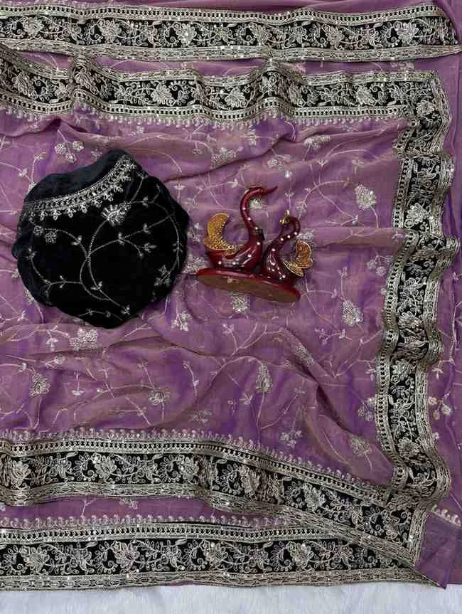 Kc 207 Moss Silk Sequins and Zari Worked Designer Saree Collection - Image 7