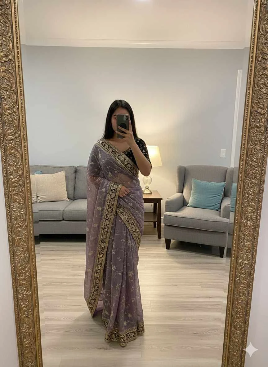 Kc 207 Moss Silk Sequins and Zari Worked Designer Saree Collection - Image 9