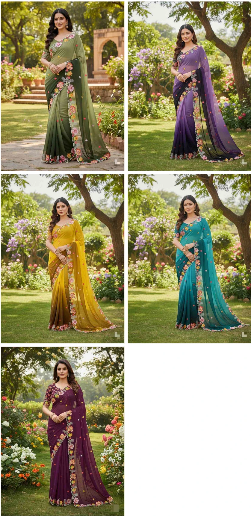 Kc 38 Georgette Sequence Thread Worked Party Wear Saree Collection - Image 3