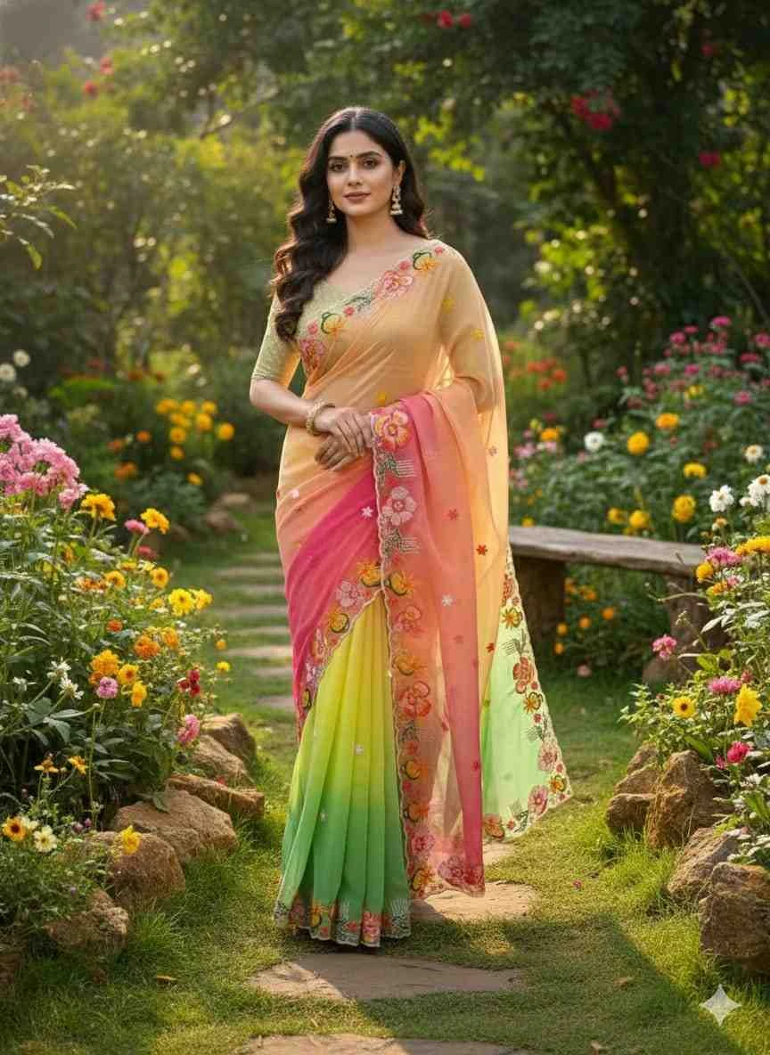 Kc 39 Georgette Sequence Party Wear Saree Collection - Image 2