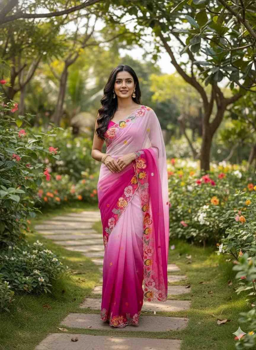 Kc 39 Georgette Sequence Party Wear Saree Collection - Image 6