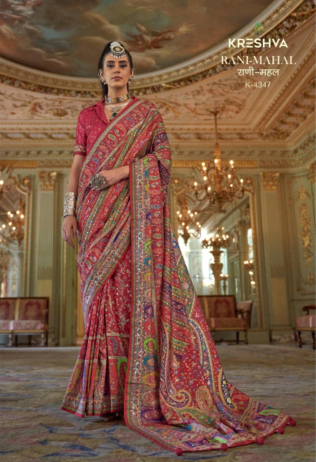 Kreshva Rani Mahal Silk Printed Glory Finish Saree Collection