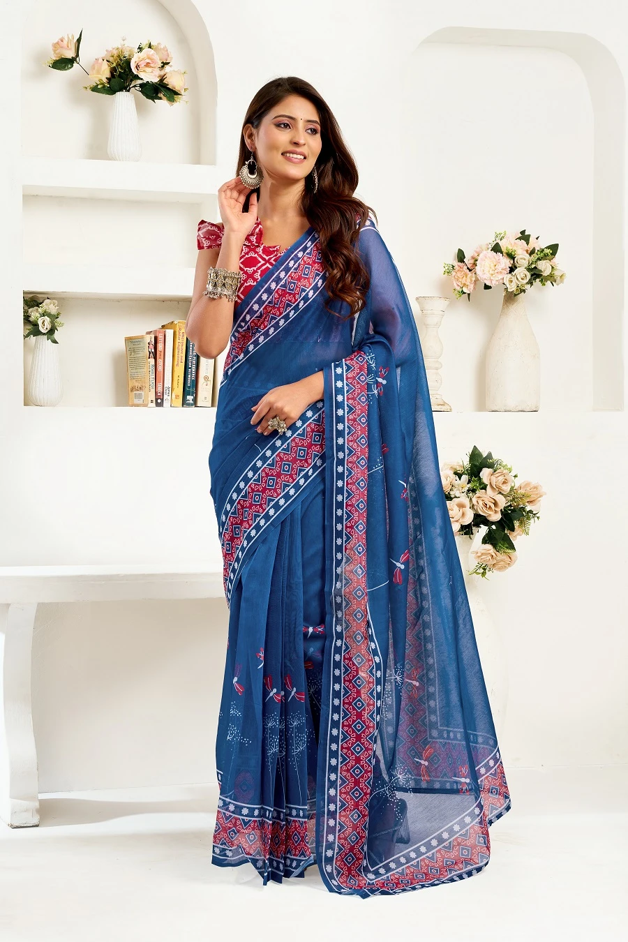 Meera 327 Linen Printed Ready to Wear Beautiful Saree Collection