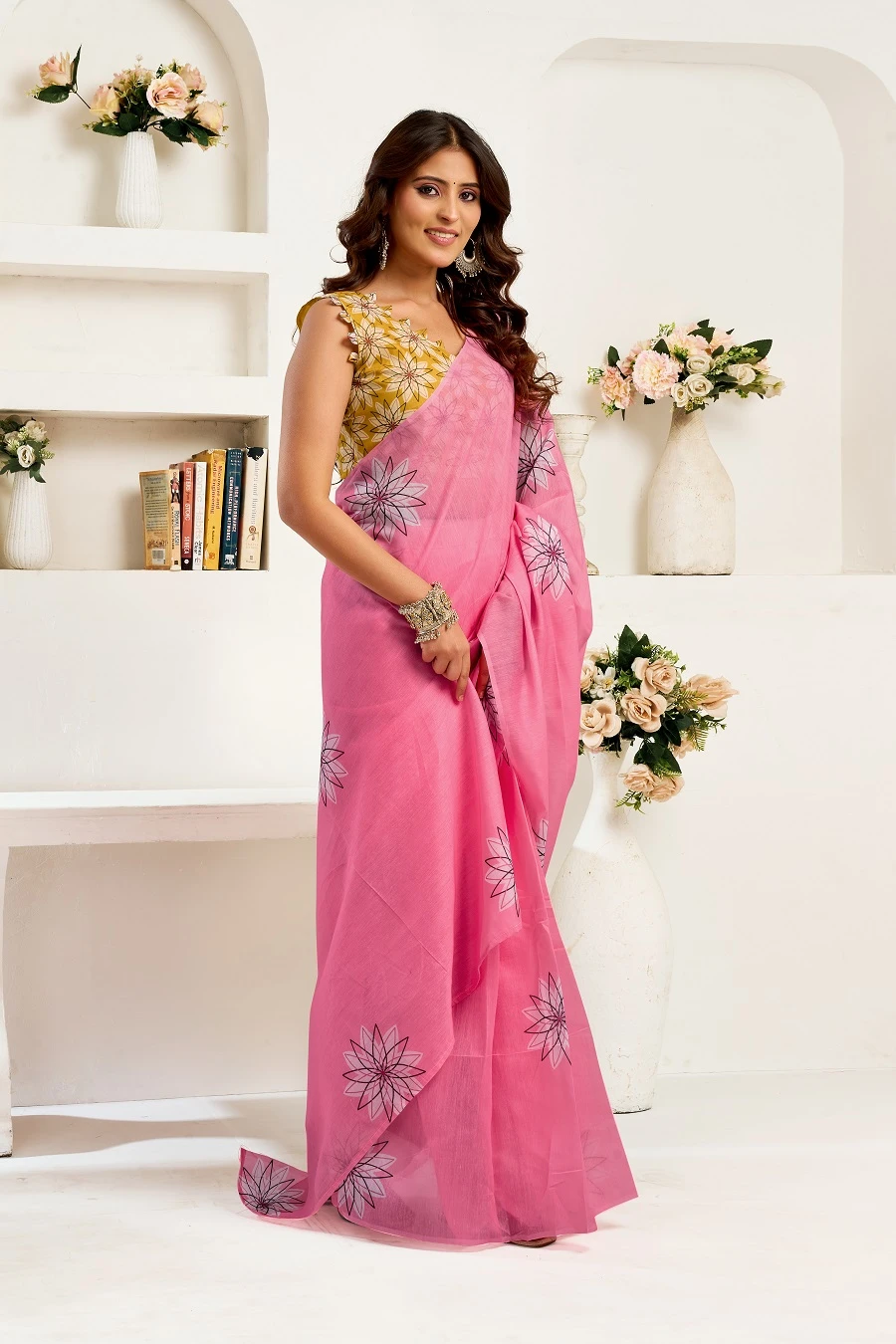 Meera 327 Linen Printed Ready to Wear Beautiful Saree Collection - Image 4