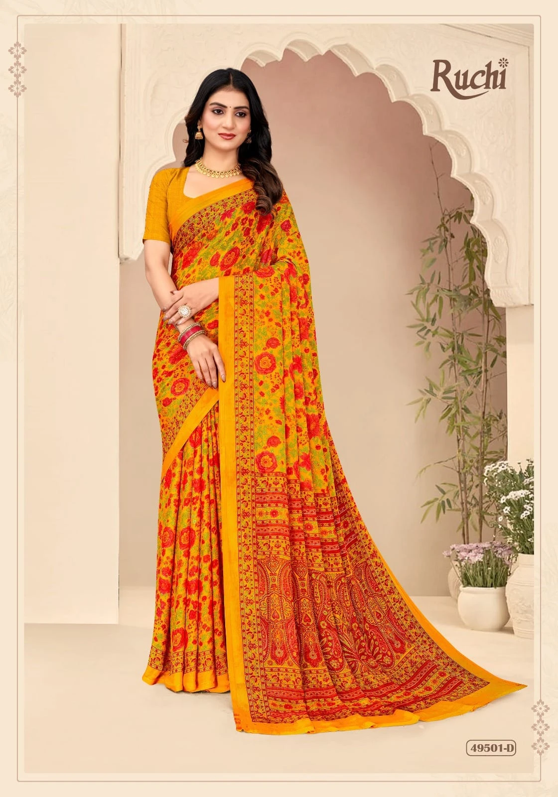 Ruchi Star Chiffon 205 Printed Casual Wear Saree Collection - Image 11