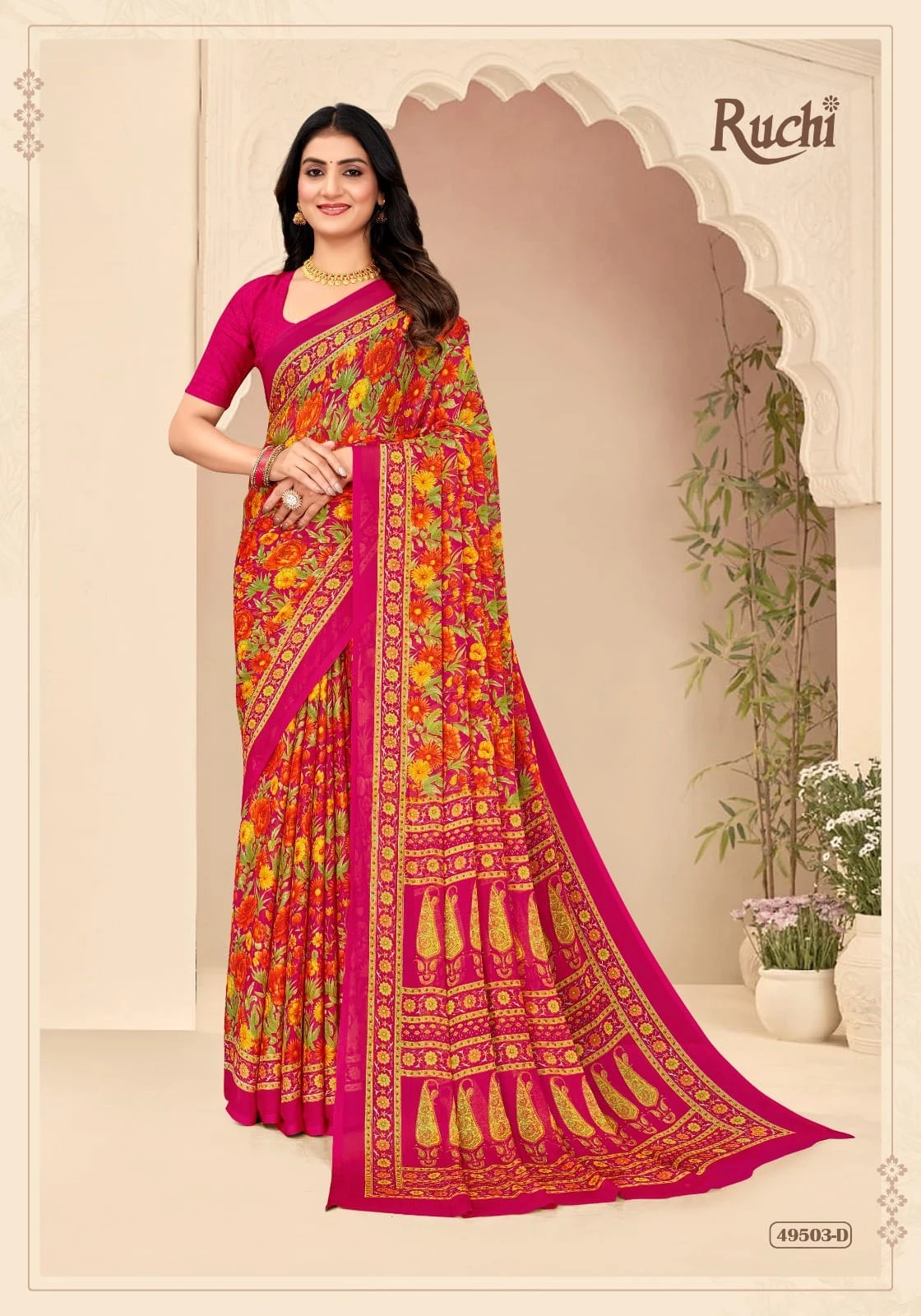 Ruchi Star Chiffon 205 Printed Casual Wear Saree Collection - Image 15