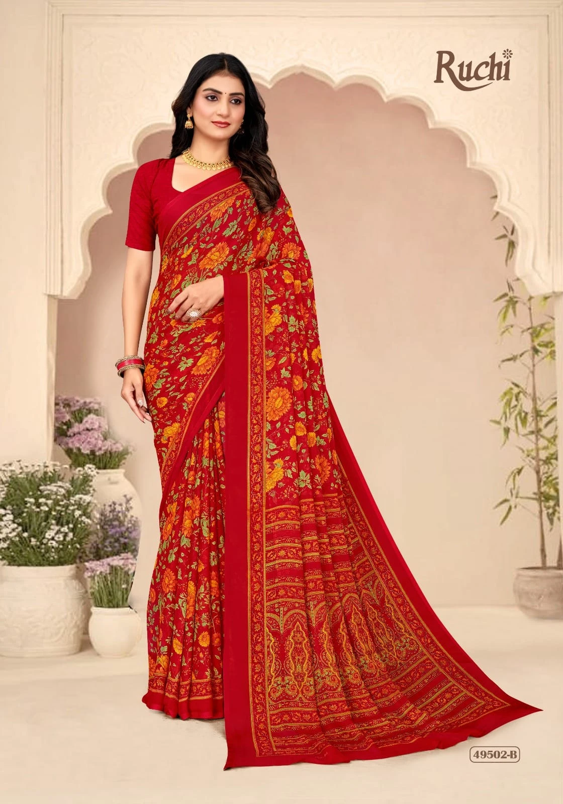 Ruchi Star Chiffon 205 Printed Casual Wear Saree Collection - Image 2