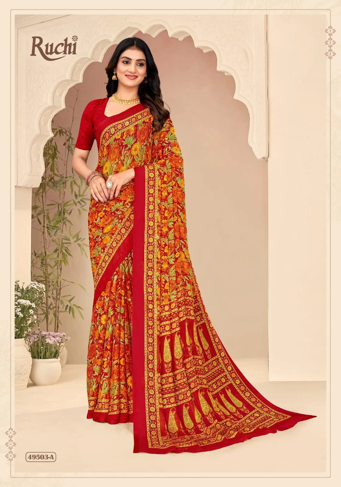 Ruchi Star Chiffon 205 Printed Casual Wear Saree Collection - Image 3