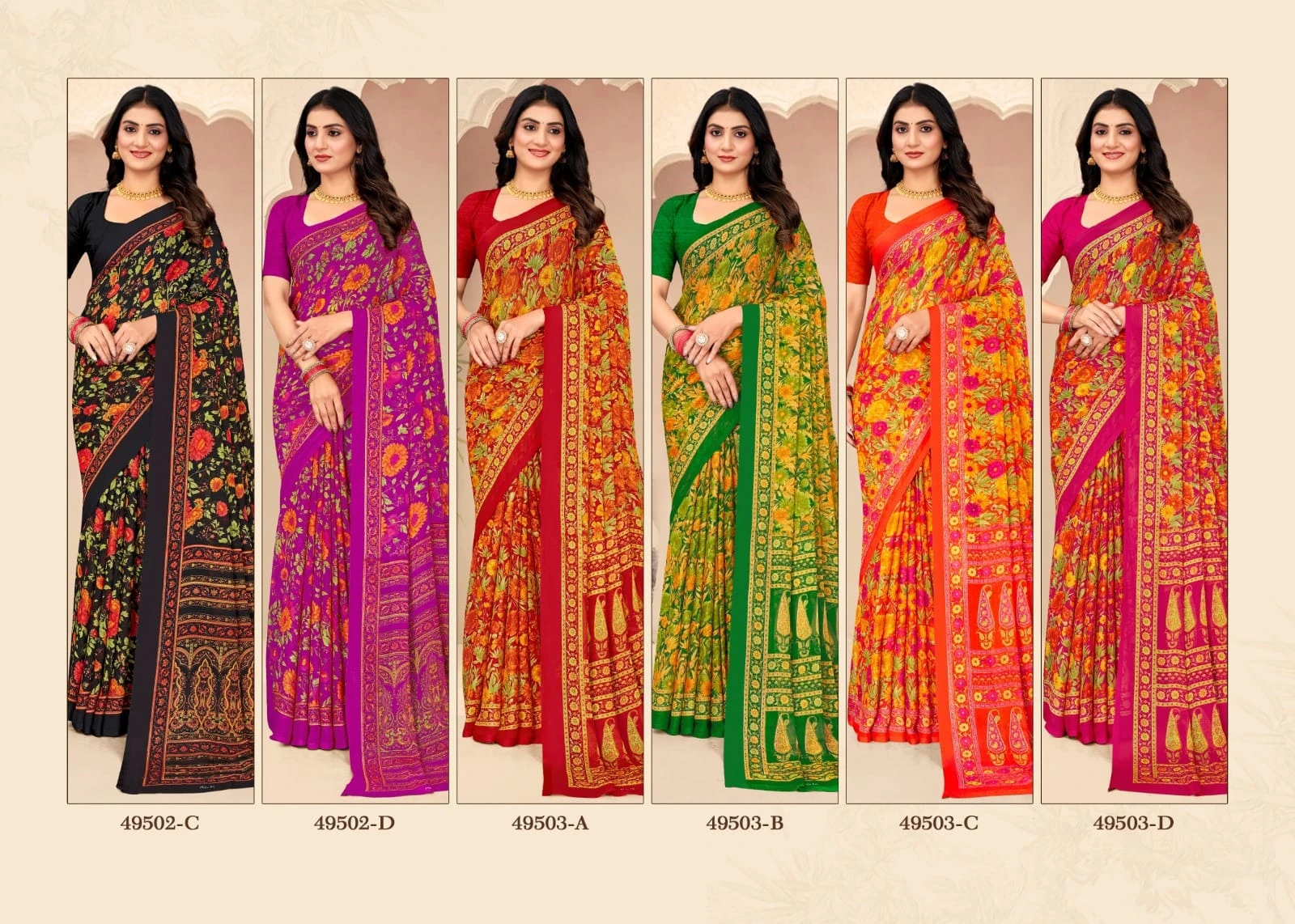 Ruchi Star Chiffon 205 Printed Casual Wear Saree Collection - Image 6