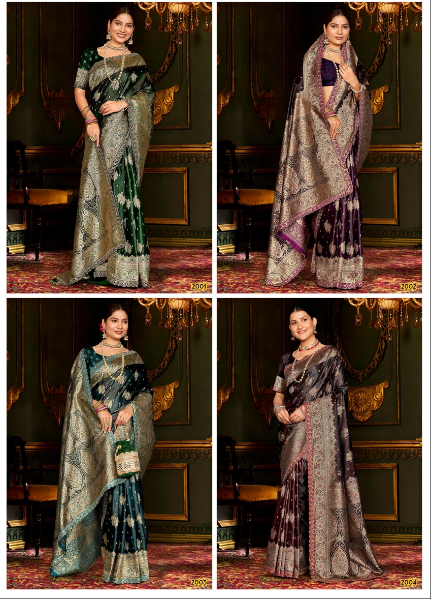 Saroj Butterffly Satin Saroski Vol 2 Satin Silk Saree Collection - Image 6