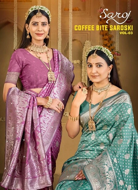 Saroj Coffee Bite Saroski Vol 3 Wedding Wear Fancy Saree Collection
